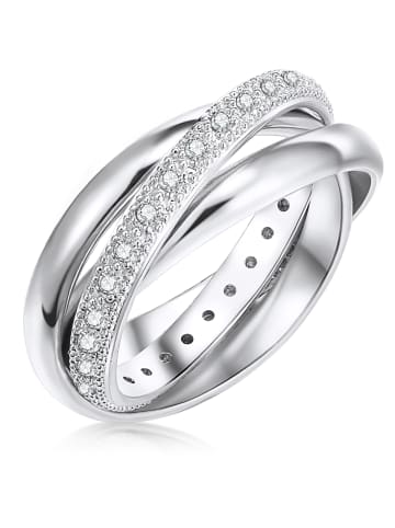Lulu & Jane Ring Messing Zirkonia in silber