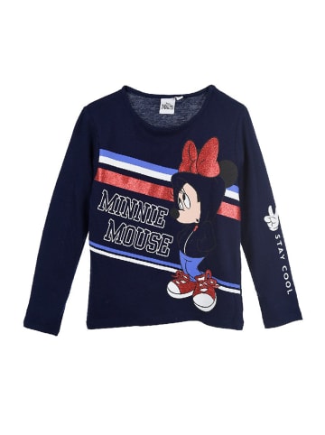 Disney Minnie Mouse Langarmshirt Longsleeve mit 3 Motiven in Dunkel-Blau