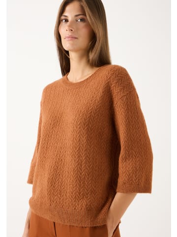 More & More stilvoller, legerer Zopfpullover in cinnamon