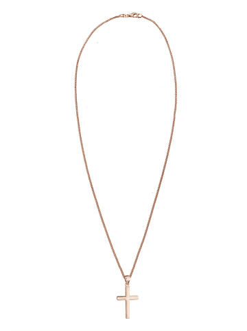 Elli Halskette 925 Sterling Silber Kreuz in Rosegold