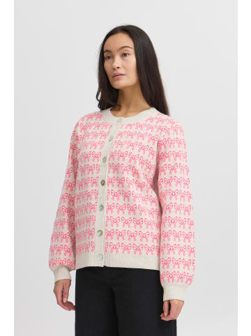 ICHI Strickjacke IHBRIELLE Loose fit in Oatmeal w. Pink Yarrow