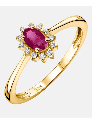 Diamant L'éternel Ring aus 375 Gelbgold mit 0.31 Karat Diamant mit Rubin