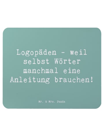 Mr. & Mrs. Panda Mouse Pad Spruch Logopädin Helden mit Spruch in Meeresbrise