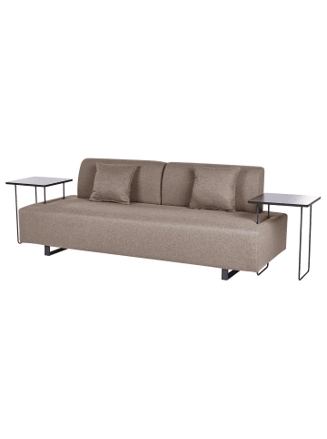 Beliani 3-tlg 3-Sitzer Sofa SOKNA in Braun/Schwarz