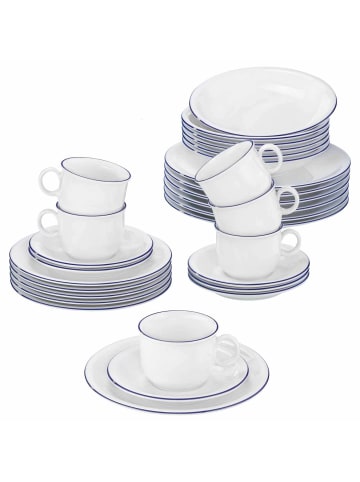 Seltmann Weiden 30er Set Kombiservice Compact Blaurand in weiß-blau