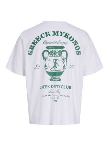 JACK & JONES Junior T-Shirt Kurzarm Jorvacation Bio-Baumwolle in bright white greece