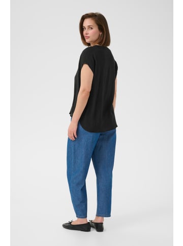 Kaffe Kurzarm-Bluse KAanja Regular fit in Black Deep