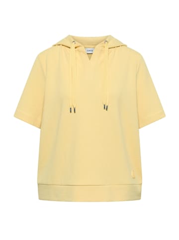 Cecil Kurzarm Sweatshirt mit Kapuze in Buttermilk Yellow