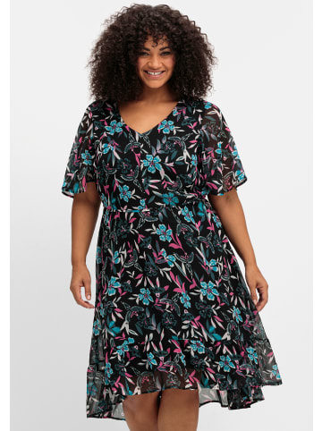 sheego by Joe Browns Chiffonkleid in dunkelpetrol-gemustert