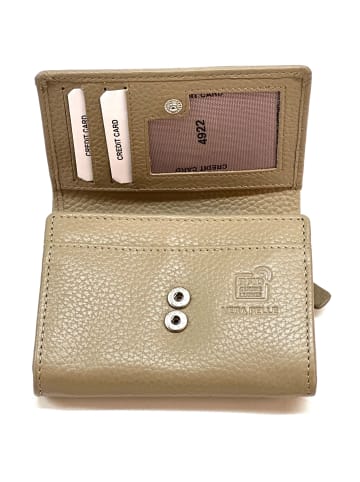 Florence Geldbörse Leder helltaupe beige Damen ca. 12cm ca. 9cm