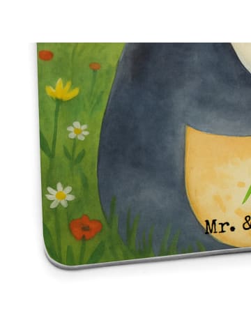 Mr. & Mrs. Panda Glasuntersetzer Pinguin Blumen Design ohne Spruch in Weiß