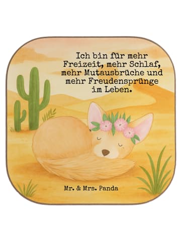 Mr. & Mrs. Panda Untersetzer Glas Wüstenfuchs Blumen Design mit ... in Weiß