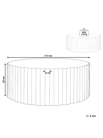 Beliani Couchtisch POZZA  in Schwarz/Gold - (W) 117 x (H) 42 x (L) 117 cm