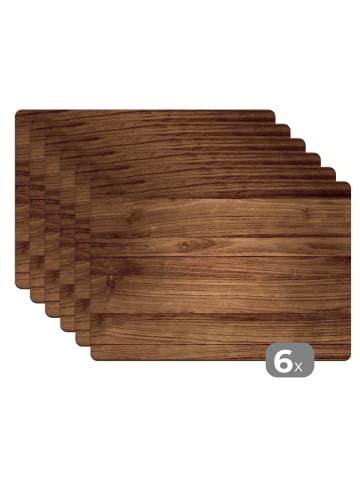 OnlyWow Platzset - Tischset (6-teilig) Teakfarben, abwaschbar