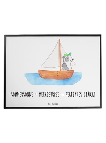 Mr. & Mrs. Panda Schreibtischunterlage Sommer Meer Glück mit Spruch in Weiß