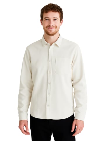 Sublevel Langärmeliges Shirt mit Knöpfen und Brusttasche in Weiß-3