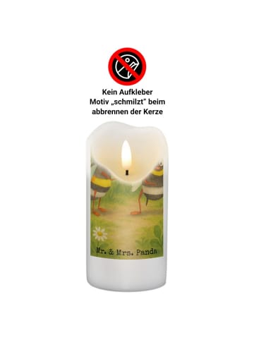 Mr. & Mrs. Panda Geburtstagskerze Bienen Paar Design ohne Spruch in Weiß