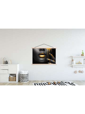 MuchoWow Poster mit Leiste Gesicht gold schwarz (BxH)