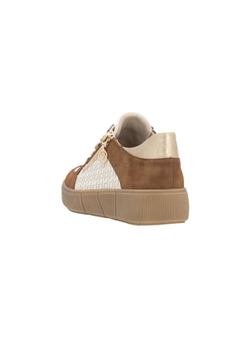 remonte Niedrige Sneaker aus Microstretch-Leder Beige