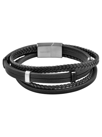Adeliás Unisex Armband – Lederarmband aus Leder 23 cm in schwarz