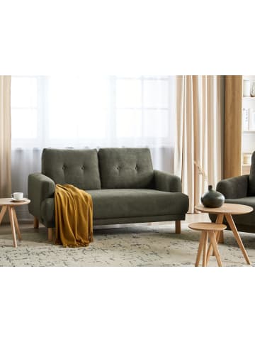 Beliani 2-Sitzer Sofa TUVE in Grün/Braun - (W) 149 x (H) 85 x (L) 90 cm
