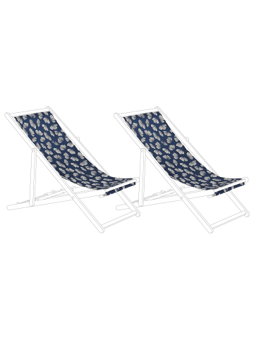 Beliani 2er-Set Stoffbezug ANZIO/AVELLINO in Blau/Beige