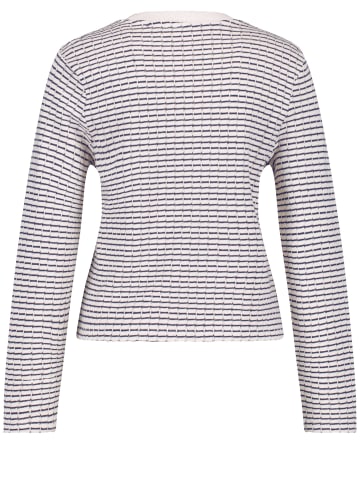 Gerry Weber Pullover Langarm Rundhals in Ecru/Weiss/Blau Gemustert