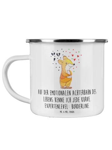 Mr. & Mrs. Panda Blechtasse Fuchs Borderline mit Spruch in Weiß