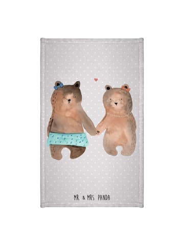 Mr. & Mrs. Panda Kinderhandtuch Bär Freundin ohne Spruch in Grau Pastell