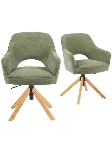 DUBI Möbel 2er-Set: Bürostuhl Mika-Lara in Grün - (B)60 x (H)88 x  (T)65 cm