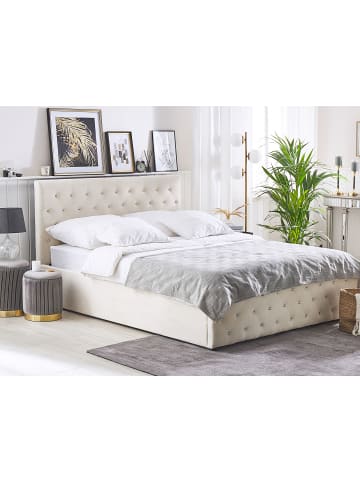 Beliani Doppelbett AMIENS in Beige - (W) 191 x (H) 109 x (L) 217 cm