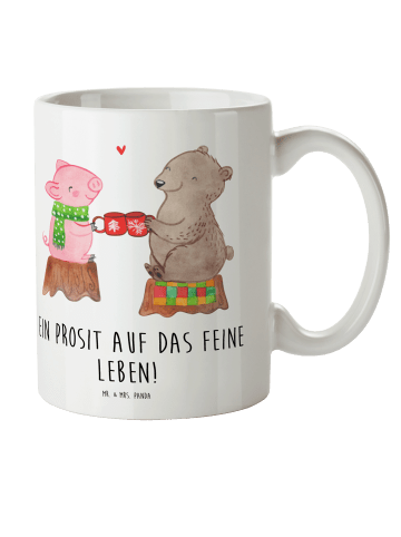 Mr. & Mrs. Panda Kindertasse Glühschwein Sause mit Spruch in Weiß