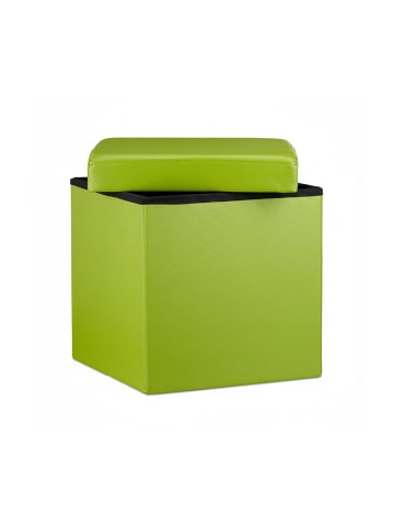 relaxdays Faltbarer Sitzhocker in Grün - (B)38 x (H)38 x (T)38 cm