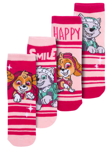 United Labels 4er Pack Paw Patrol  Sneakersocken in rosa/pink