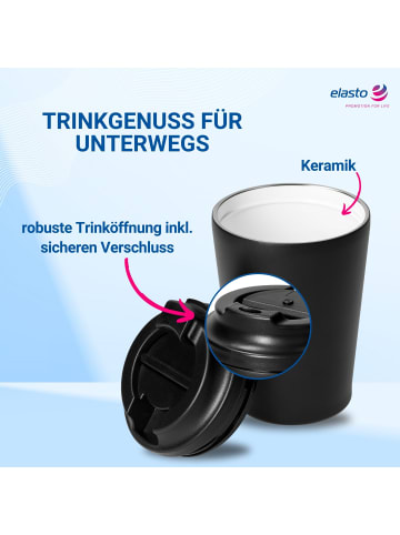 elasto Kaffeebecher "Ceramico" in schwarz - 360 ml