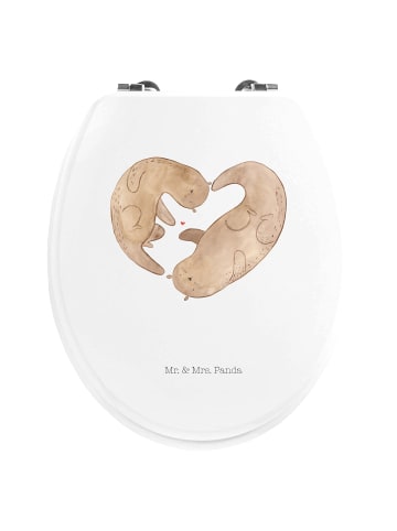 Mr. & Mrs. Panda Toilettendeckel Otter Herz ohne Spruch in Weiß