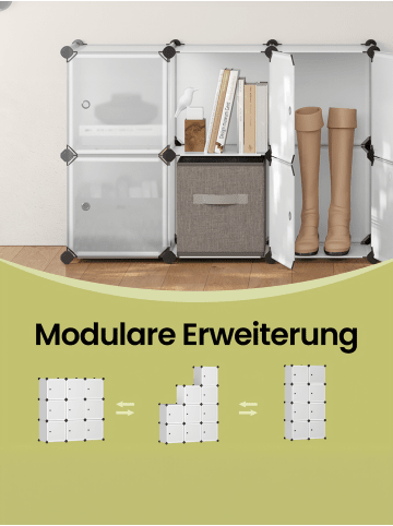 SONGMICS Regalsystem Damion in Weiß - (B)31 x (H)93 x (T)93 cm