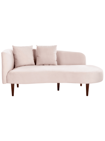 Beliani Chaiselongue CHAUMONT in Rosa/Dunkler Holzfarbton - (W) 168 x (H) 75 x (L) 66 cm
