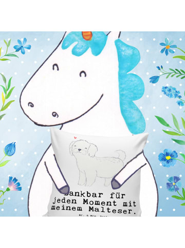 Mr. & Mrs. Panda Kissen Malteser Moment mit Spruch in Weiß