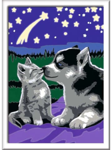 Ravensburger Ravensburger CreArt, Malen nach Zahlen Kinder - Hund und Katze in bunt