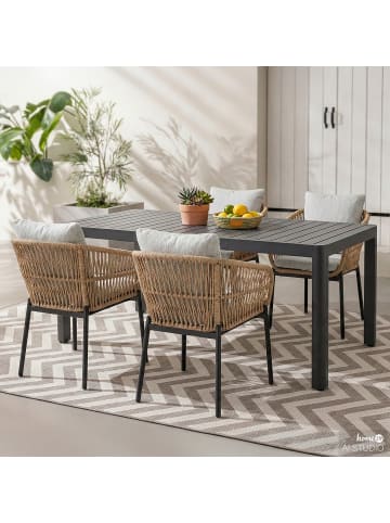 home24 Ausziehbarer Gartentisch Yaro in Anthrazit