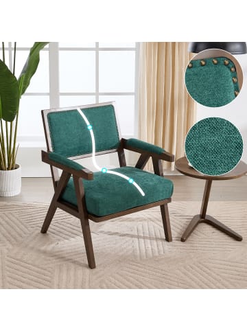 ABRIHOME Einzelner Sofasessel mit Armlehnen, Gepolsterte Liege in Grün