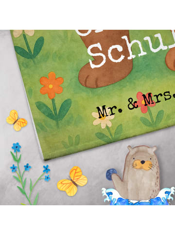 Mr. & Mrs. Panda Gästehandtuch Bär Schultüte Design mit Spruch in Weiß