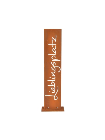 relaxdays Gartendeko "Lieblingsplatz" in Braun - (B)20 x (H)71 x (T)15 cm