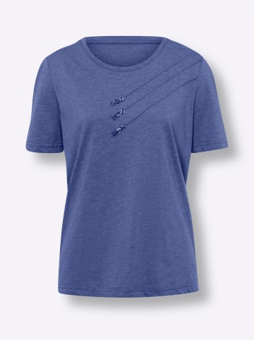 Sieh an! Kurzarmshirt in royalblau-meliert