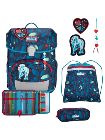 Scout Neo LED Schulranzen-Set 4 tlg. White Unicorn in blau