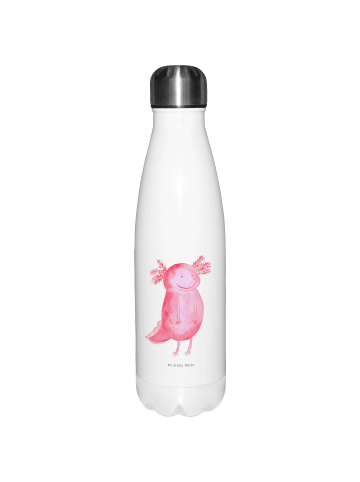 Mr. & Mrs. Panda Thermosflasche Axolotl Glücklich ohne Spruch in Weiß