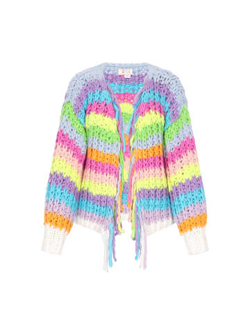 IZIA Women Cardigan in blue multicolor
