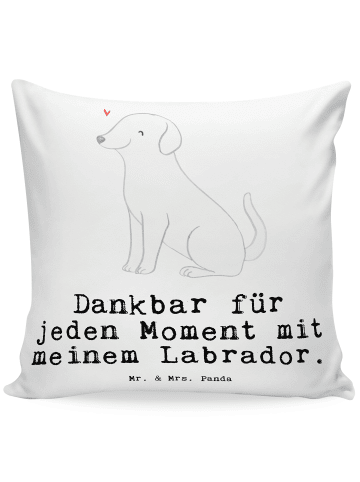 Mr. & Mrs. Panda 40x40 Kissen Labrador Moment mit Spruch in Weiß