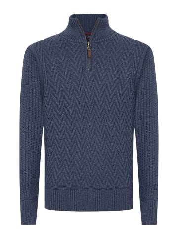Timezone Pullover Langarm Stehkragen Reißverschluss in Blau